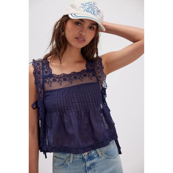 Free People Tops - Intimately Free People Hey Lover Cami Blouse Top Embroidered Lace L NEW 284689